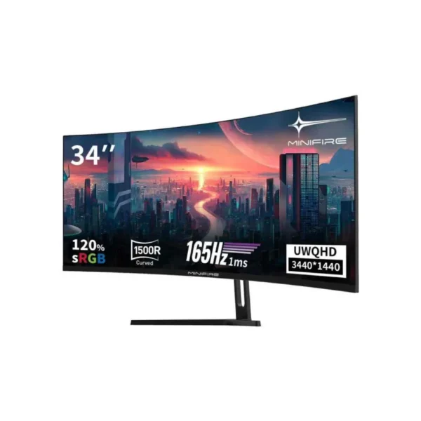 Moniteur Mini Fire 34" Curved 4K 165Hz – Frameless UltraWide Gaming Display