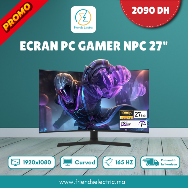 Écran Gamer NPC 27" 165Hz Curved