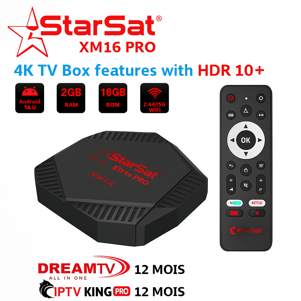ChatGPT Image Sep 12, 2025 at 11_10_34 PM Box Android StarSat XM16 PRO – 4K HDR10+ avec abonnements inclus – Image 1