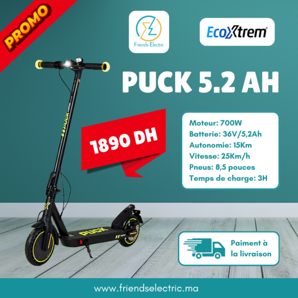 Trottinette Électrique EcoXtrem PUCK – 5.2Ah