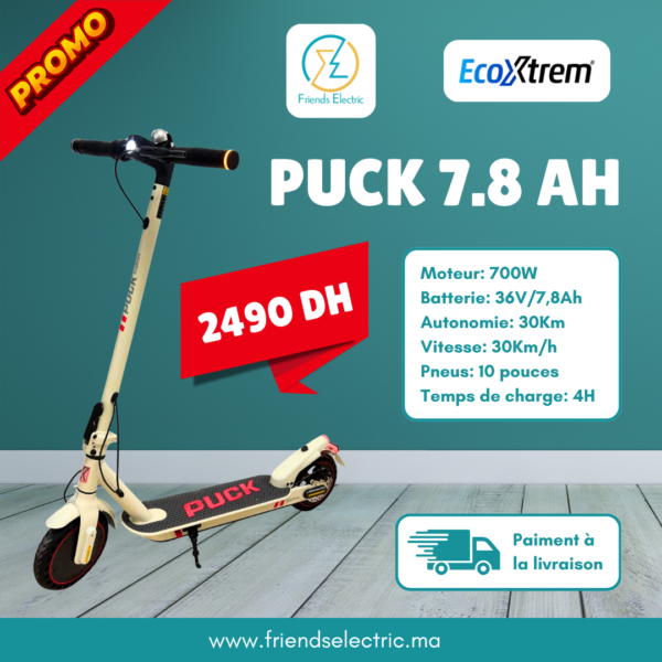 Trottinette Électrique EcoXtrem PUCK SIGNAL – 7.8Ah