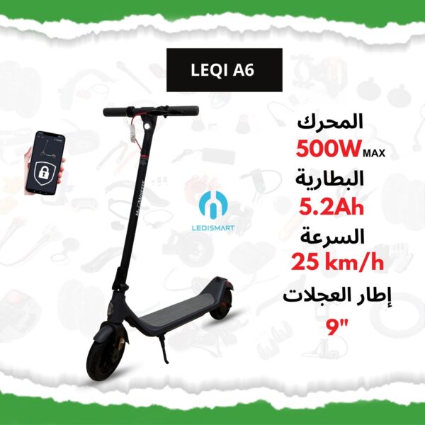 Trottinette Électrique LEQI A6 – 500W MAX, 25 km/h