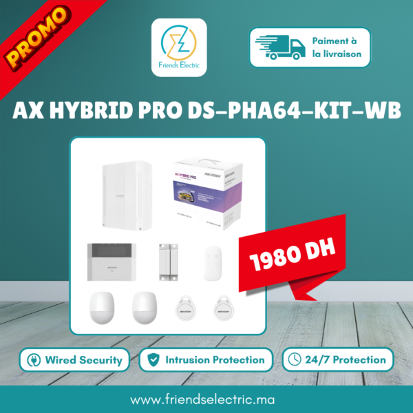 Kit d'Alarme Hybride Hikvision AX Hybrid Pro DS-PHA64-KIT-WB
