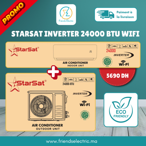 Climatiseur StarSat Inverter 24000 BTU Wi-Fi