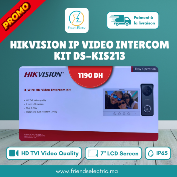 Kit Visiophone HD 4 Fils Hikvision DS-KIS213