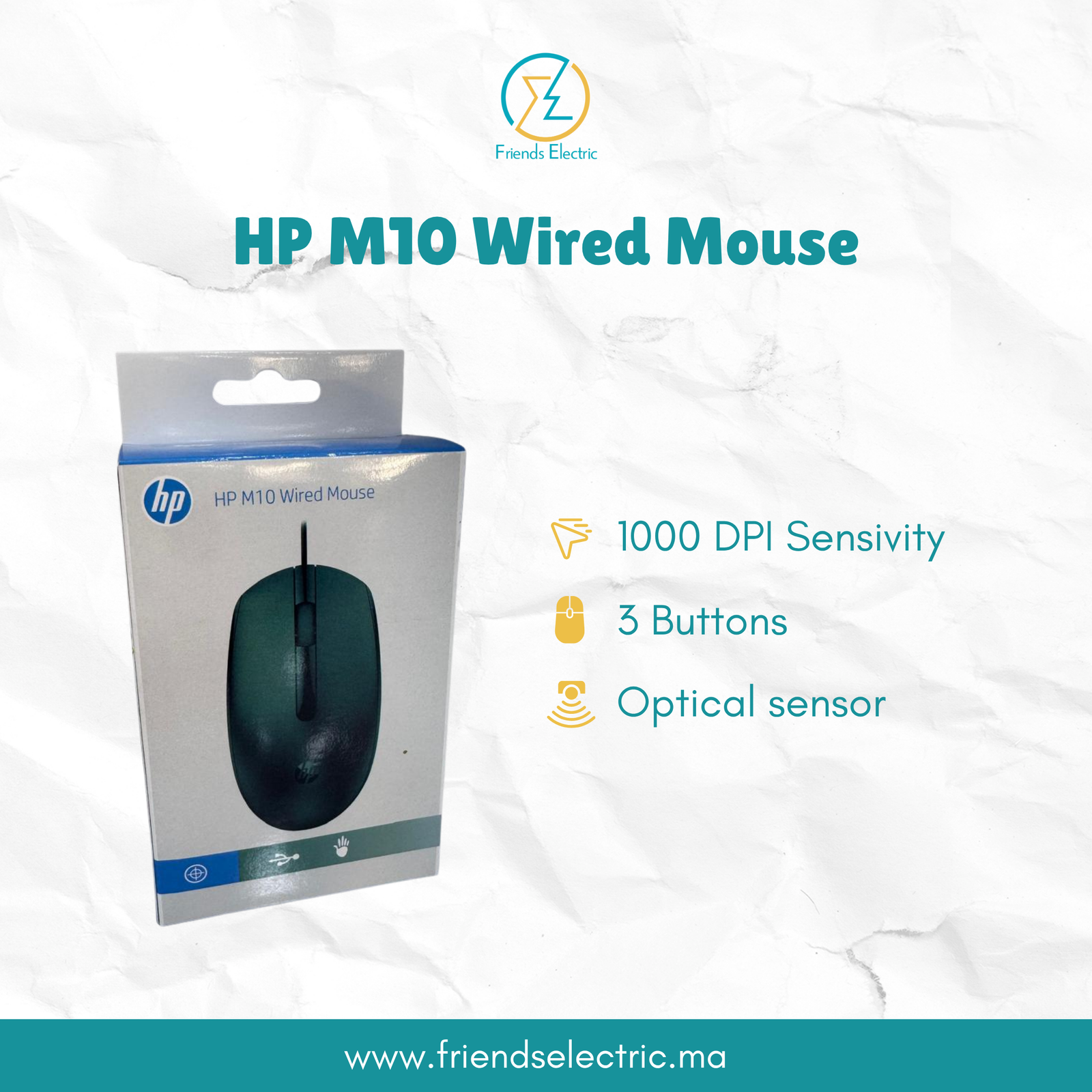 14 HP M10 Wired Mouse – Image 1