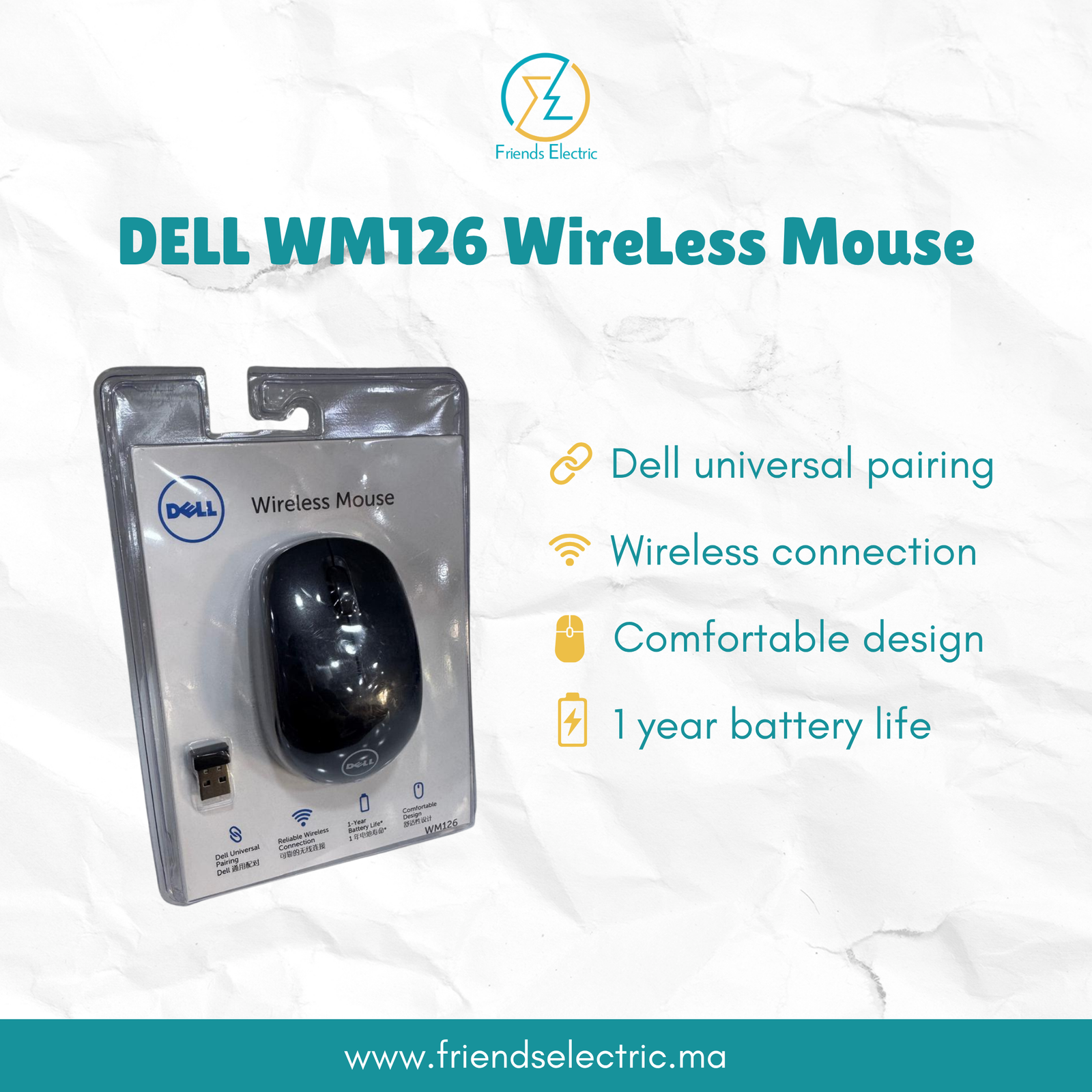 5 DELL WM126 Wireless Mouse – Image 1