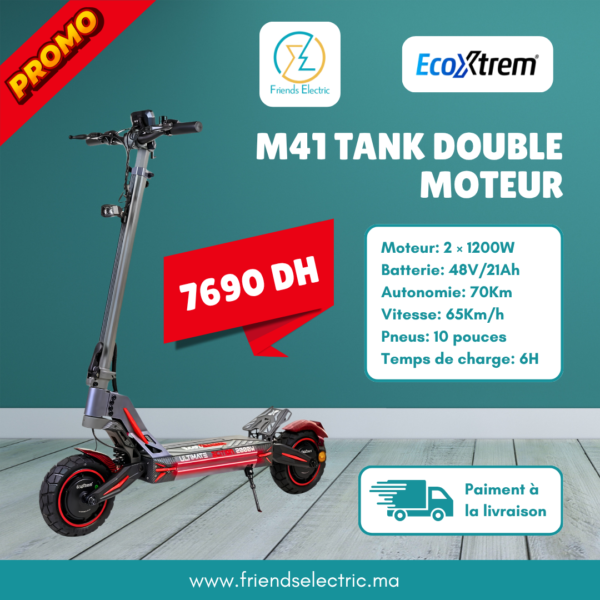 Trottinette Électrique EcoXtrem M41 TANK Double Moteur