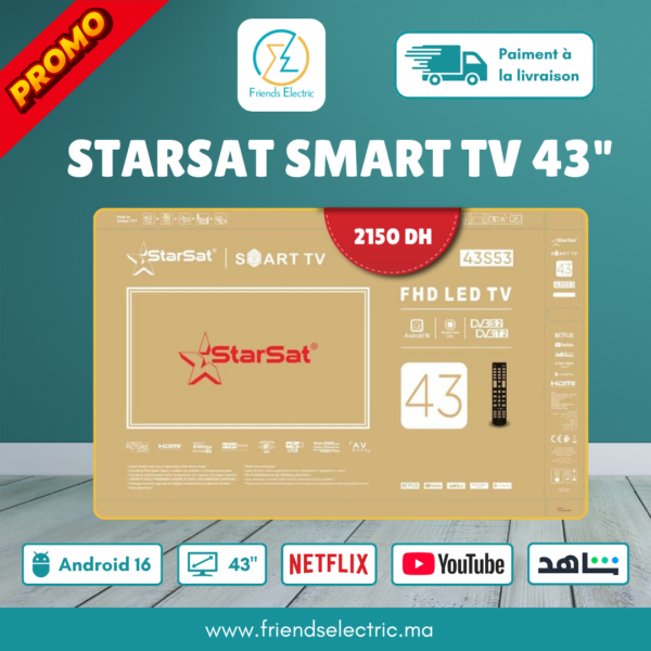 StarSat Smart TV 43 Pouces Full HD LED
