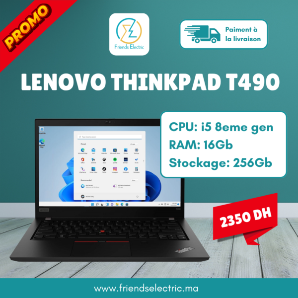 PC Portable Lenovo ThinkPad T490 – Intel Core i5 8ᵉ Génération | 16 Go RAM | 256 Go SSD