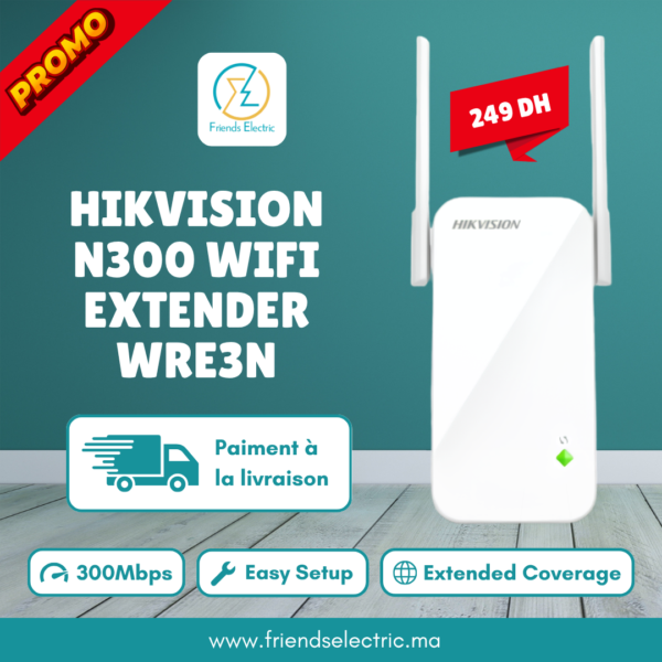 Répéteur Wi-Fi Hikvision N300 WRE3N