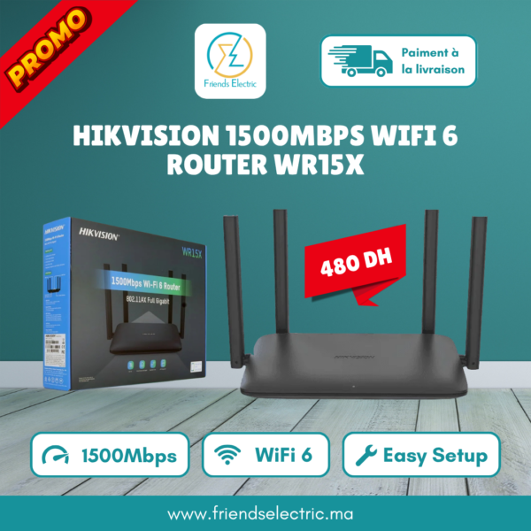 Routeur Wi-Fi 6 Hikvision DS-3WR15X AX1500