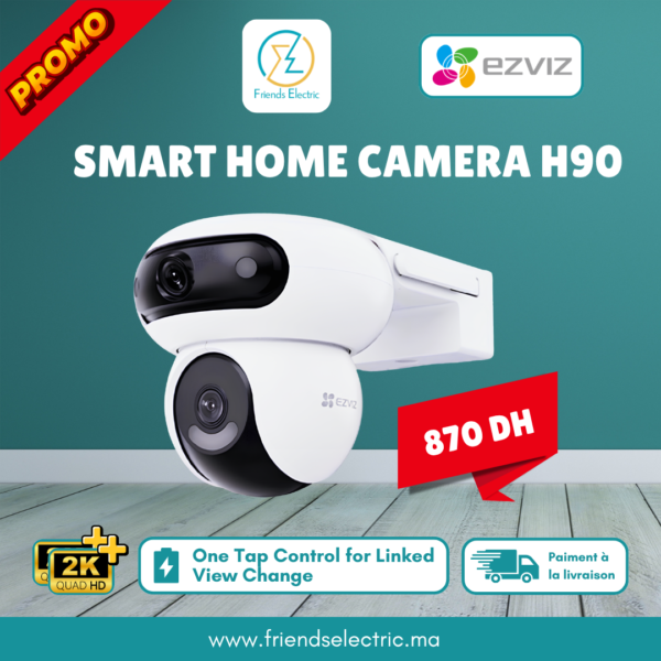 Caméra Wi-Fi Intelligente EZVIZ H90 Dual 2K+