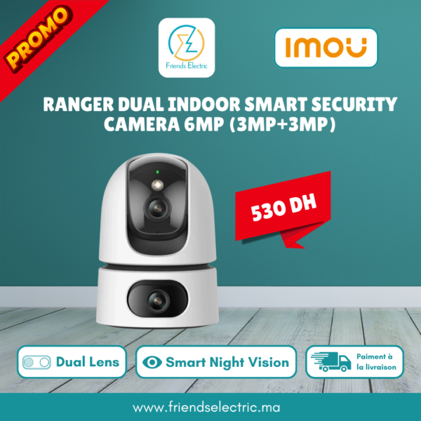 Caméra Intérieure Intelligente IMOU Ranger Dual 6MP (3MP + 3MP)