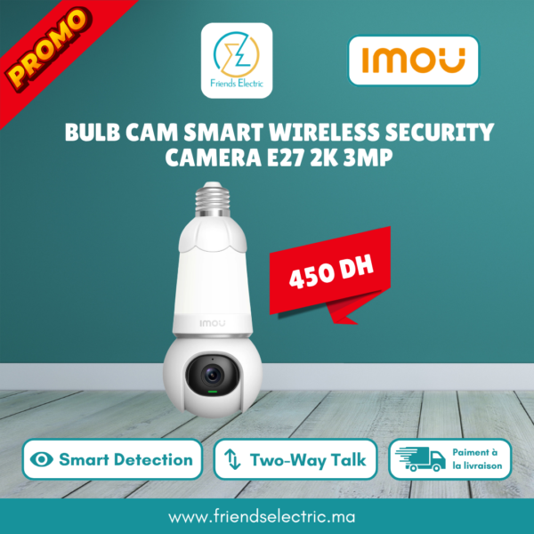Caméra Ampoule Wi-Fi Intelligente IMOU Bulb Cam 2K 3MP E27