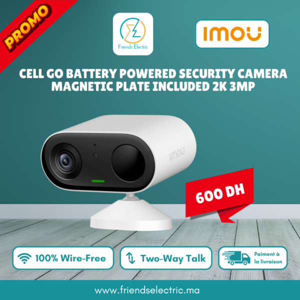 Caméra de Surveillance Wi-Fi sur Batterie IMOU Cell Go 2K 3MP