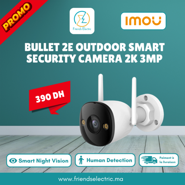 Caméra de Surveillance Extérieure Intelligente IMOU Bullet 2E 2K 3MP