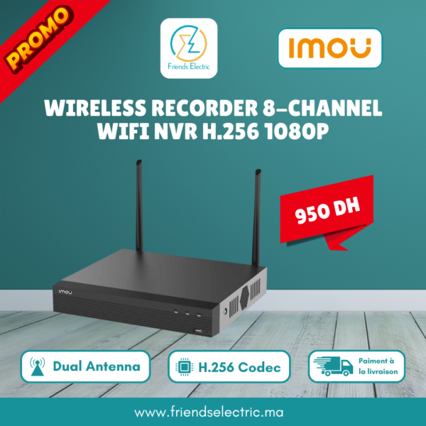 Enregistreur Vidéo Sans Fil IMOU NVR Wi-Fi 8 Canaux H.265 1080P