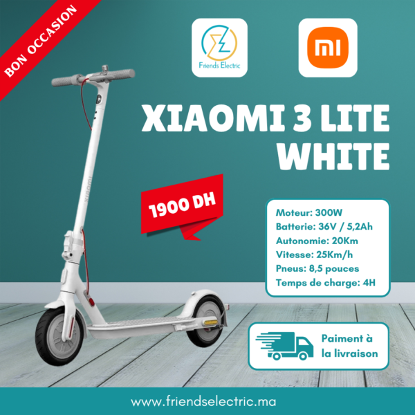 Trottinette Électrique Xiaomi Electric Scooter 3 Lite – Blanc