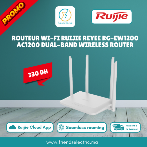 Routeur Wi-Fi Ruijie Reyee RG-EW1200 AC1200 Dual-Band Wireless Router