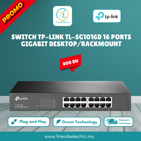 Switch TP-Link TL-SG1016D – 16 Ports Gigabit Desktop/Rackmount