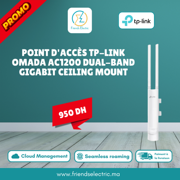 Point d'Accès TP-Link Omada AC1200 Dual-Band Gigabit Ceiling Mount