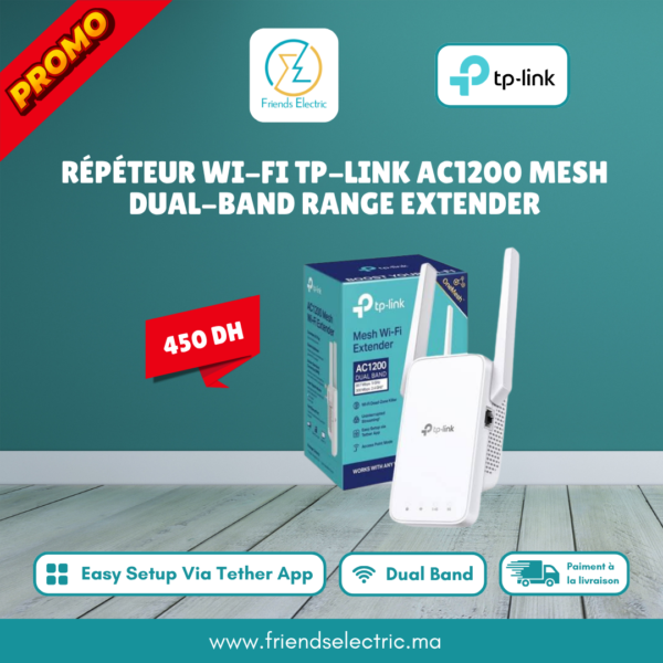 Répéteur Wi-Fi TP-Link AC1200 Mesh Dual-Band Range Extender