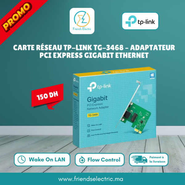 Carte Réseau TP-Link TG-3468 – Adaptateur PCI Express Gigabit Ethernet