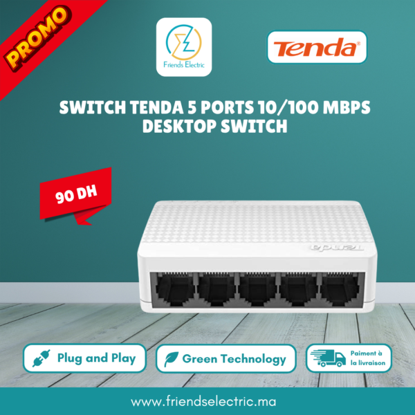 Switch Tenda TEF1005D – 5 Ports 10/100 Mbps Desktop Switch