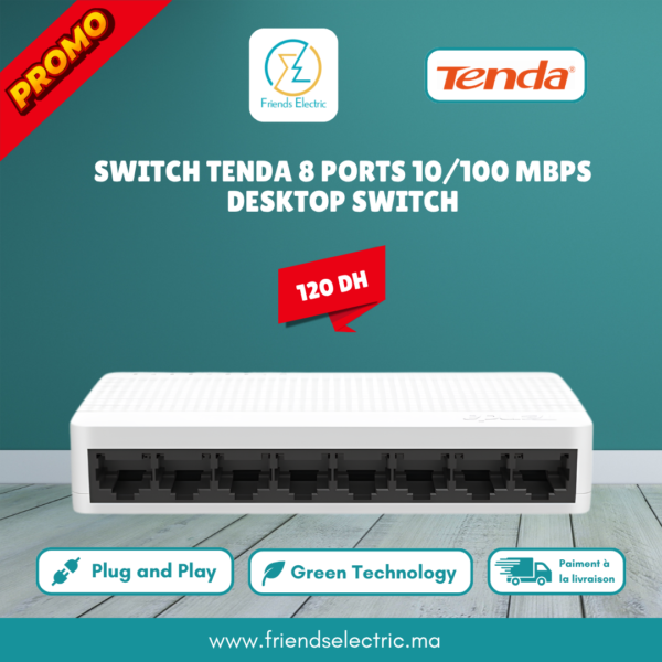 Switch Tenda TEF1008D – 8 Ports 10/100 Mbps Desktop Switch