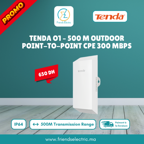 Tenda O1 – 500 m Outdoor Point-to-Point CPE 300 Mbps
