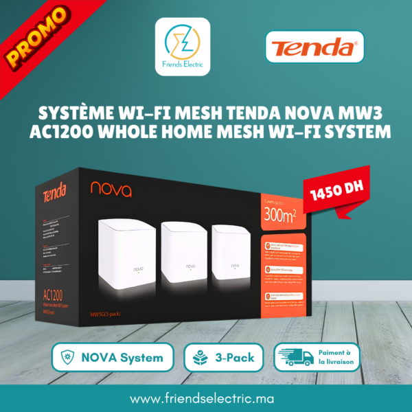 Système Wi-Fi Mesh Tenda Nova MW3 – AC1200 Whole Home Mesh Wi-Fi System