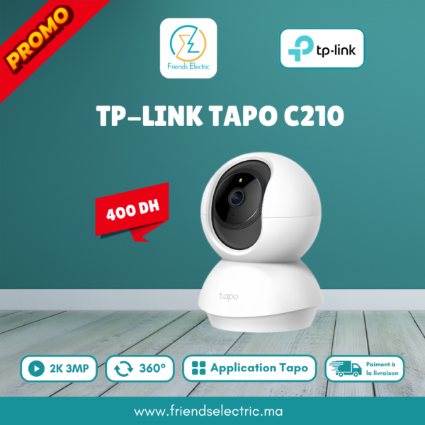 Caméra de Surveillance TP-Link Tapo C210 – WiFi Indoor 2K 3MP 360°