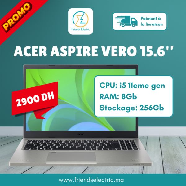 Acer Aspire Vero – i5 11ème / 8GB / 256GB SSD / 15.6"
