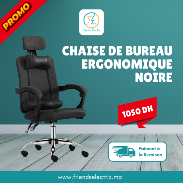 Chaise de Bureau Ergonomique Noire