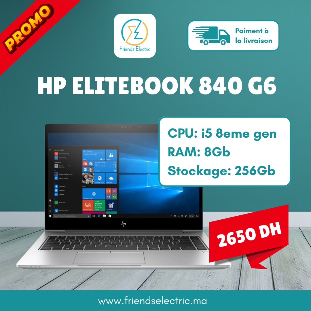 Copy of friends electric (5) HP EliteBook 840 G6 – i5 8ème / 8GB / 256GB – Image 1
